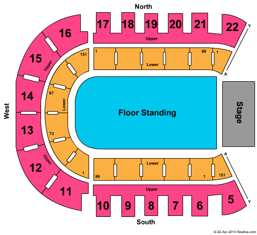 The SSE Arena - Belfast End Stage GA Seating Chart